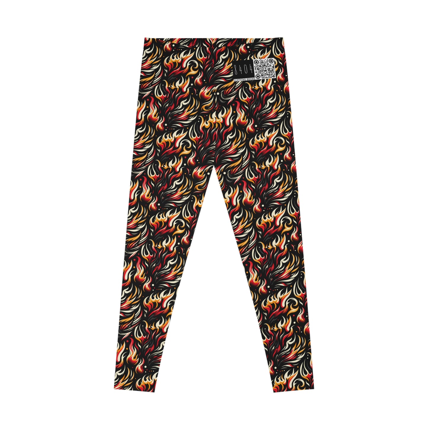 Fire & Flames Bold Streetwear Statement Stretch Leggings - 8404 Design-60