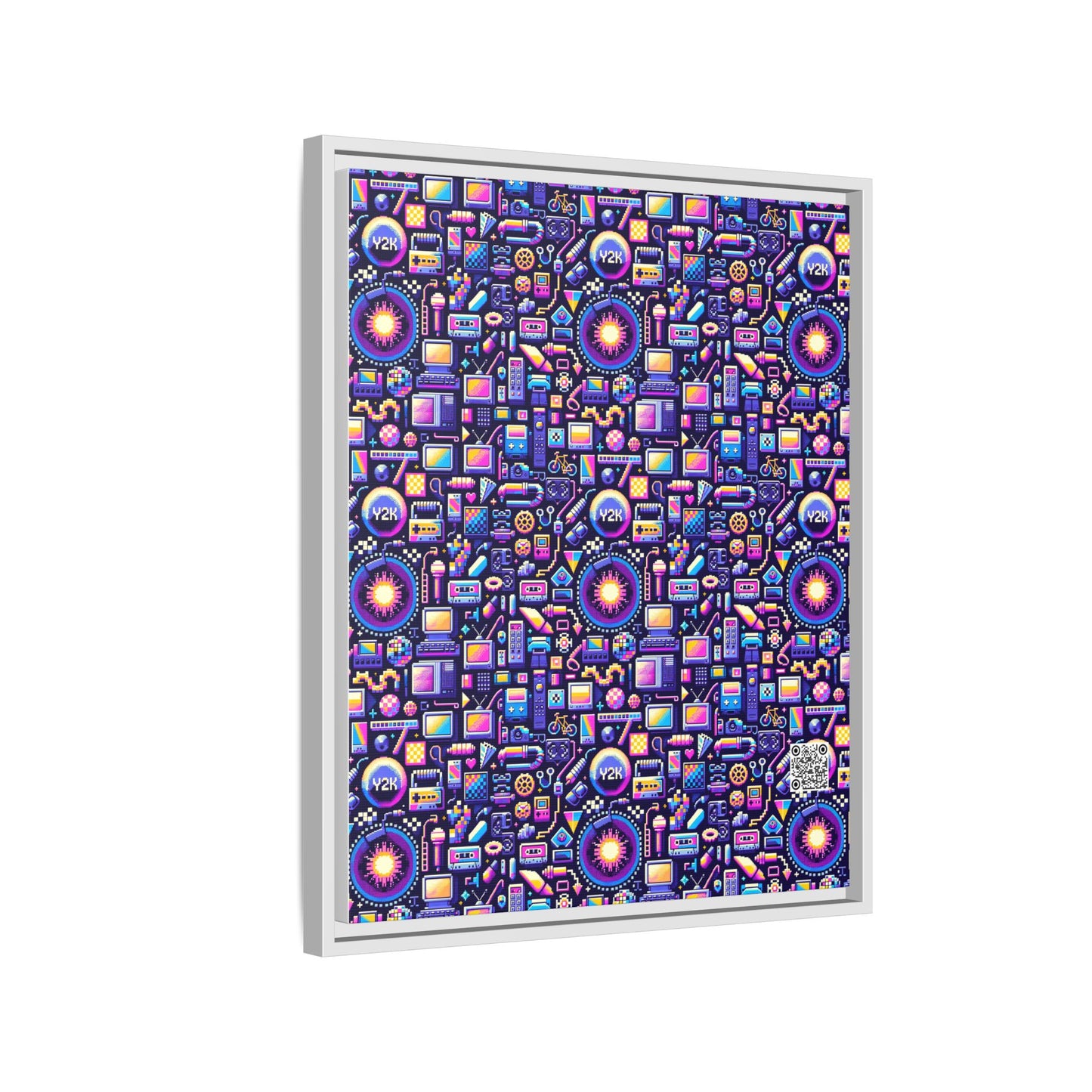 Digital Nostalgia Modern Retro Fusion Matte Canvas, Framed (multi-Color) - 8404 Design-64 B