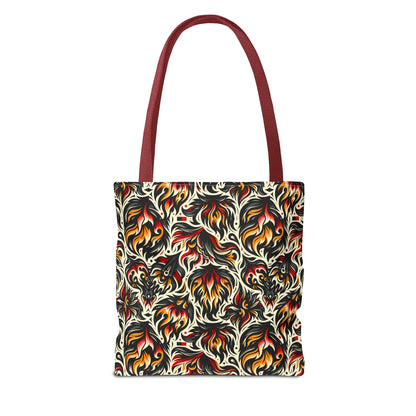 Fire & Flames Bold Streetwear Statement Tote Bag - 8404 Design-57