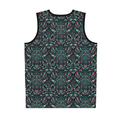 Digital Rebellion Tech-Inspired Streetwear Basketball Jersey - 8404 Design-54