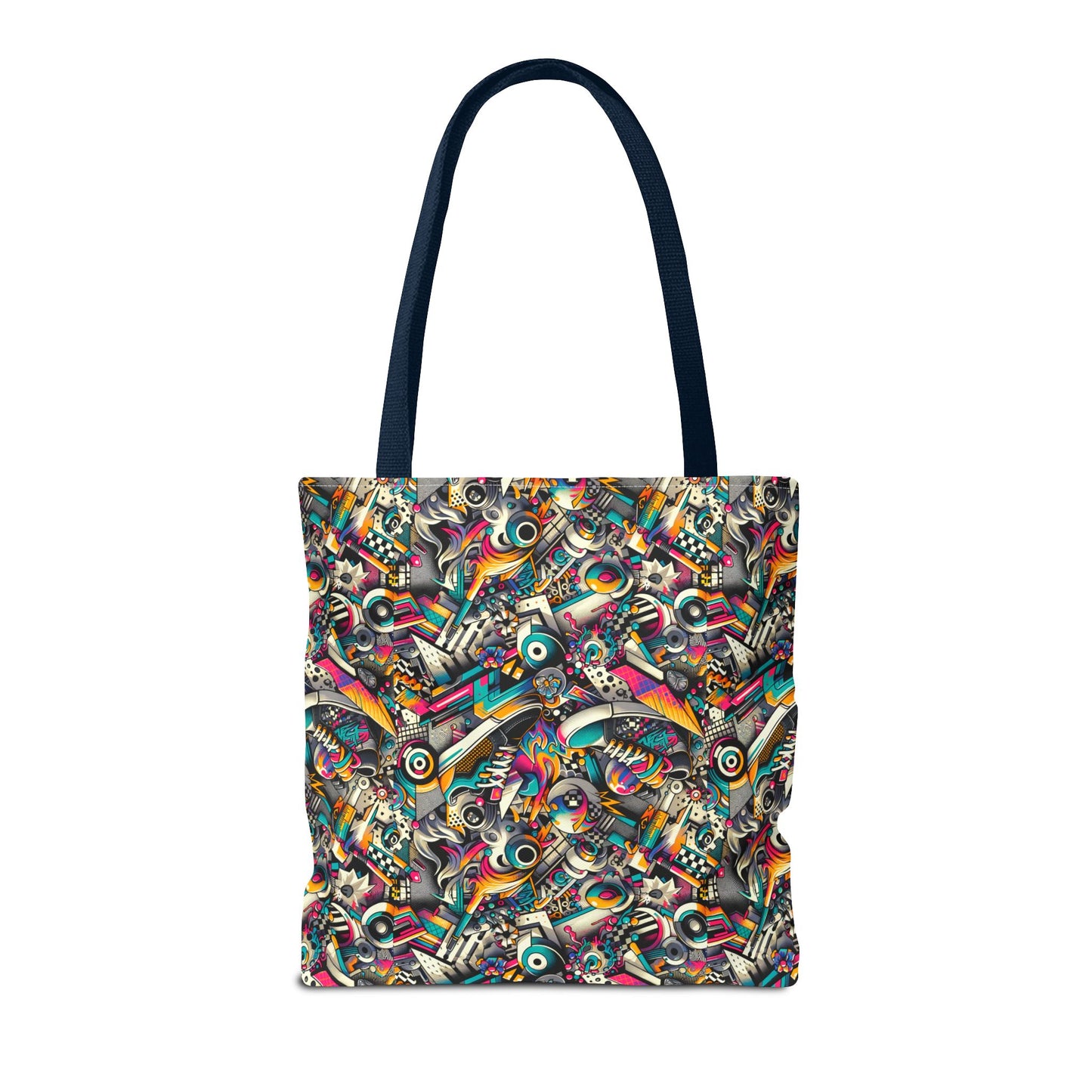 Urban Graffiti Fusion Eclectic Street Art Meets Modern Tech Culture Tote Bag - 8404 Design-55