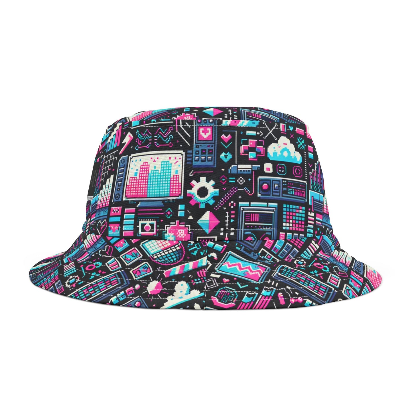Digital Rebellion Youthful Streetwear with a Rebellious Digital Twist Bucket Hat - 8404 Design-71