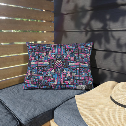 Digital Rebellion Youthful Streetwear with a Rebellious Digital Twist Outdoor Pillow - 8404 Design-65