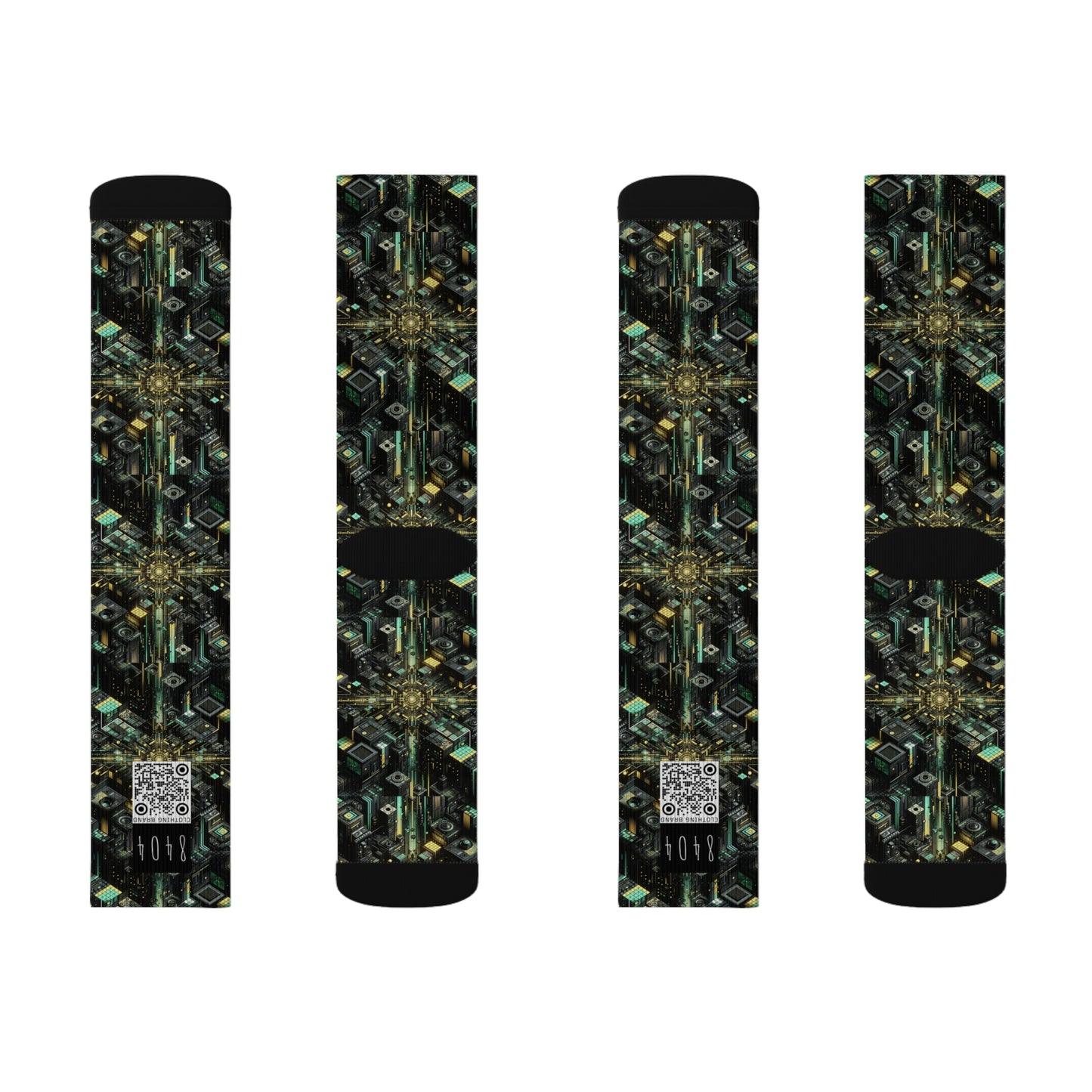 Tech Noir Graphics Tech-Inspired Streetwear Sublimation Socks - 8404 Design-66