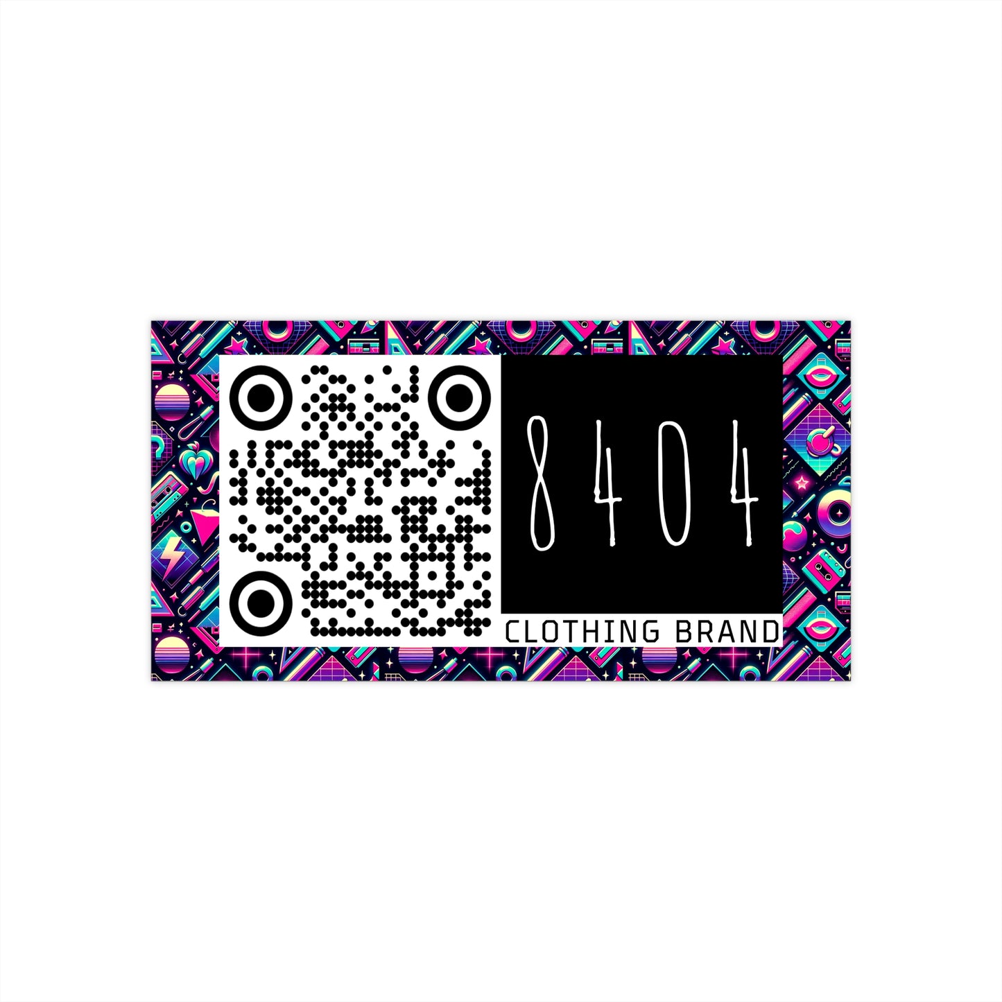 Neon Retro Revival Retro Futurism Bumper Sticker - 8404 Design-61