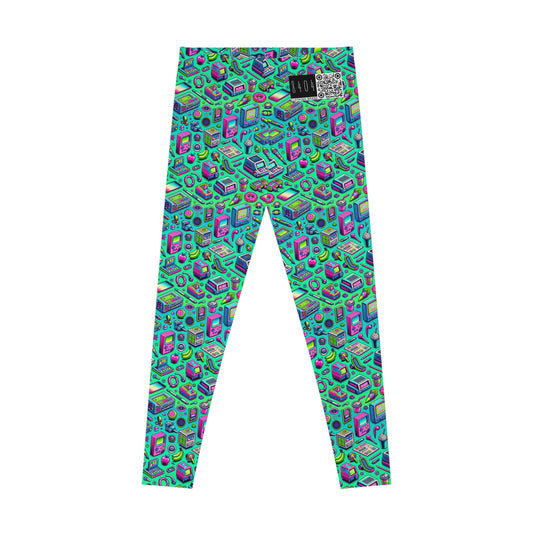 Y2k Revival Nostalgic Futurism Stretch Leggings - 8404 Design-48