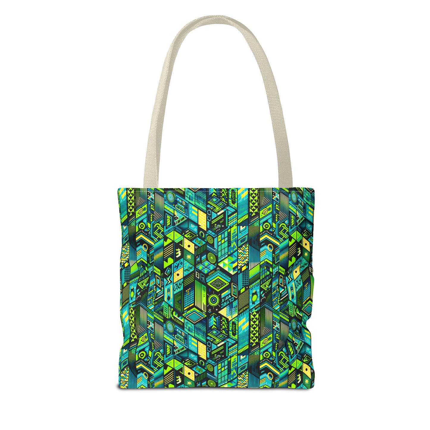 Tech-Infused Neon Tech-Forward Streetwear Tote Bag - 8404 Design-61