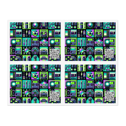 Retro Tech Graphics Tech-Inspired Nostalgia Sticker Sheets - 8404 Design-55