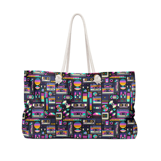 Digital Nostalgia Tech-Inspired Retro Fusion Weekender Bag - 8404 Design-48
