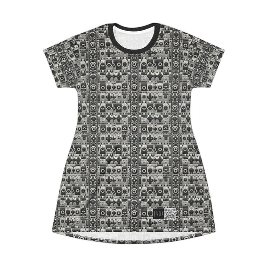 Tech Utility Aesthetics Tech-Forward Minimalism T-Shirt Dress - 8404 Design-60
