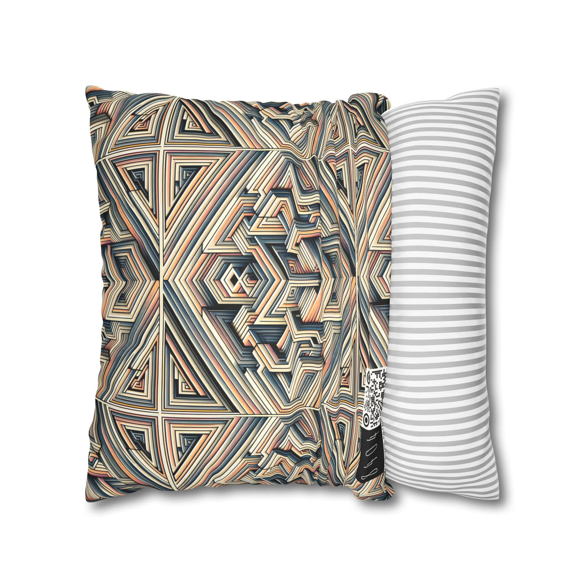 Tech Illusion Graphics Futuristic Artistry Faux Suede Square Pillowcase - 8404 Design-52
