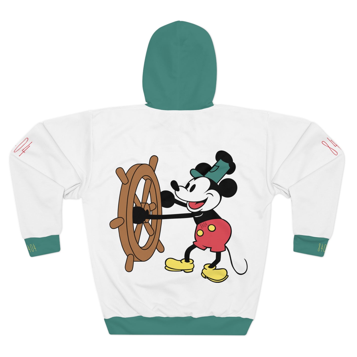 "Mickey Mouse" in green trim Fashion Pullover Hoodie