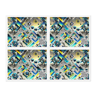 Tech Art Fusion Tech-Forward Streetwear Sticker Sheets - 8404 Design-59