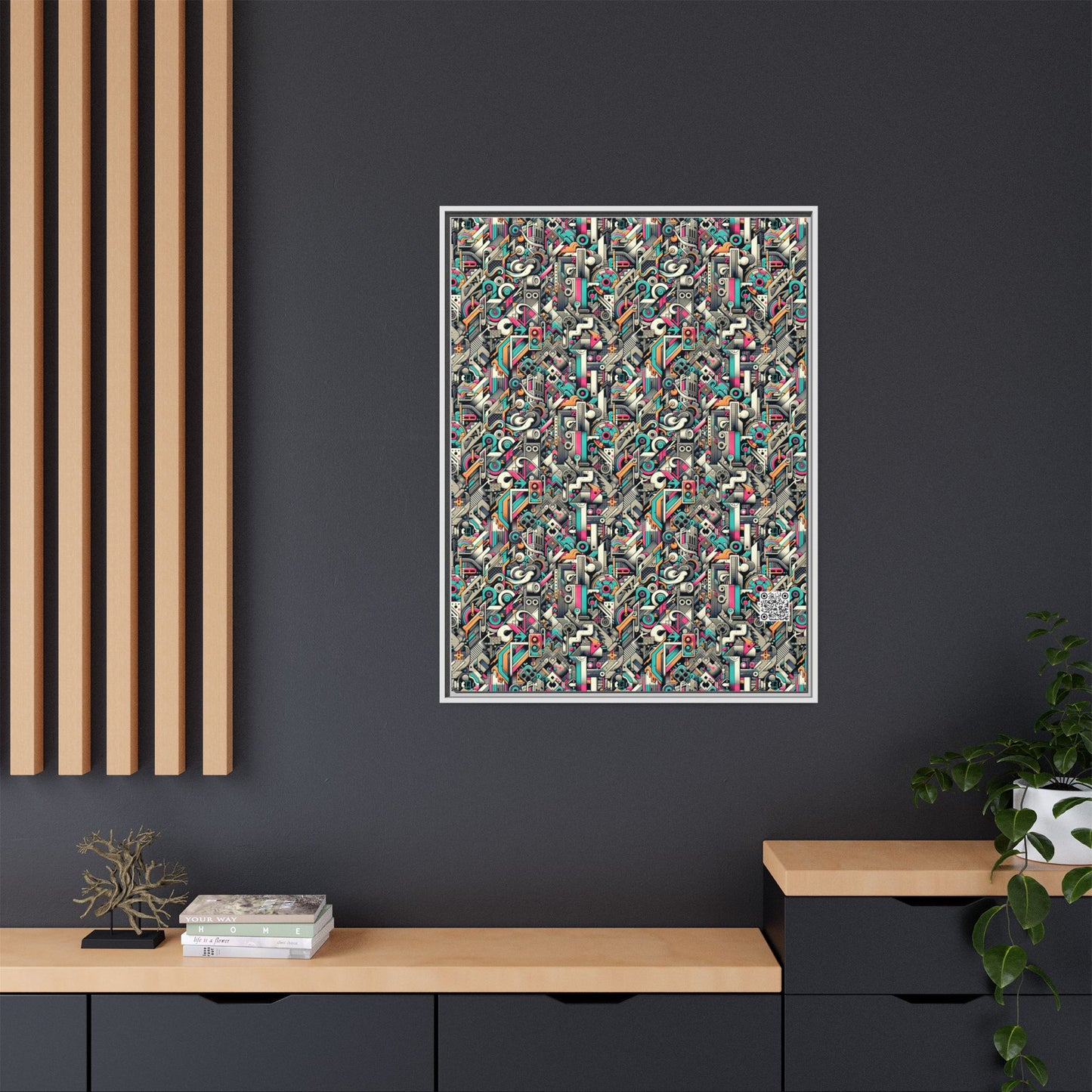 Digital Street Art Urban Street Style Matte Canvas, Framed (multi-color) - 8404 Design-74 A