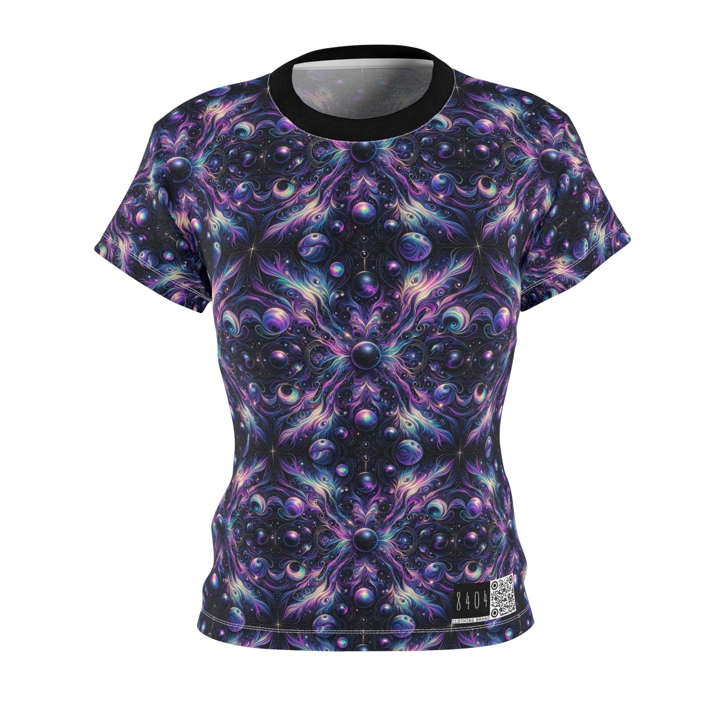 Galactic Hues Tech-Forward Cosmic Fusion Women's Cut & Sew Tee - 8404 Design-41