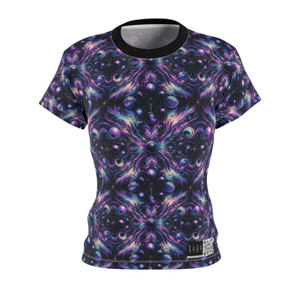 Galactic Hues Tech-Forward Cosmic Fusion Women's Cut & Sew Tee - 8404 Design-41