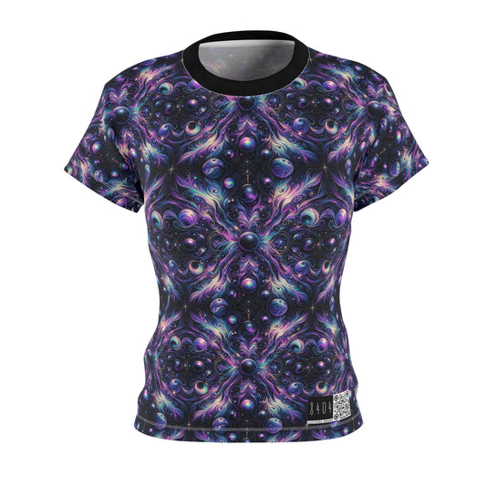 Galactic Hues Tech-Forward Cosmic Fusion Women's Cut & Sew Tee - 8404 Design-41