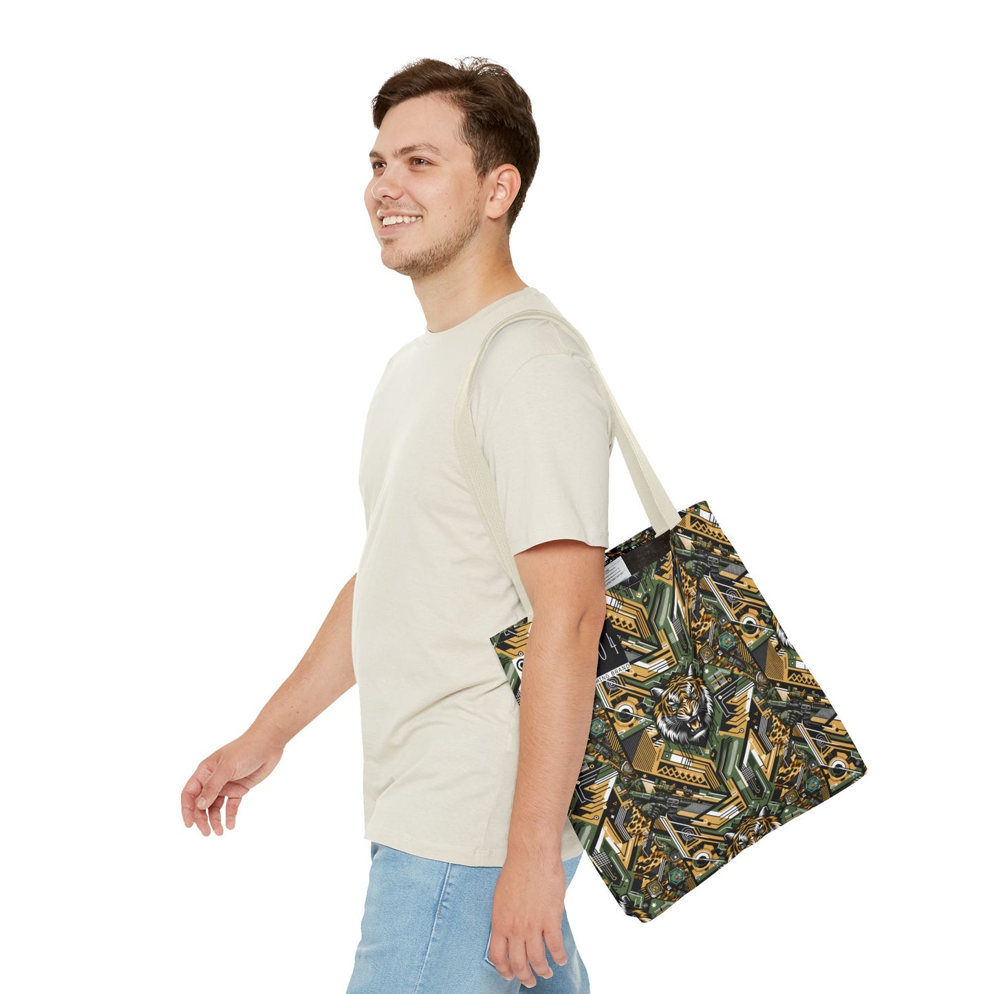 Neo-Camo Fusion Tech-Forward Streetwear Tote Bag - 8404 Design-58