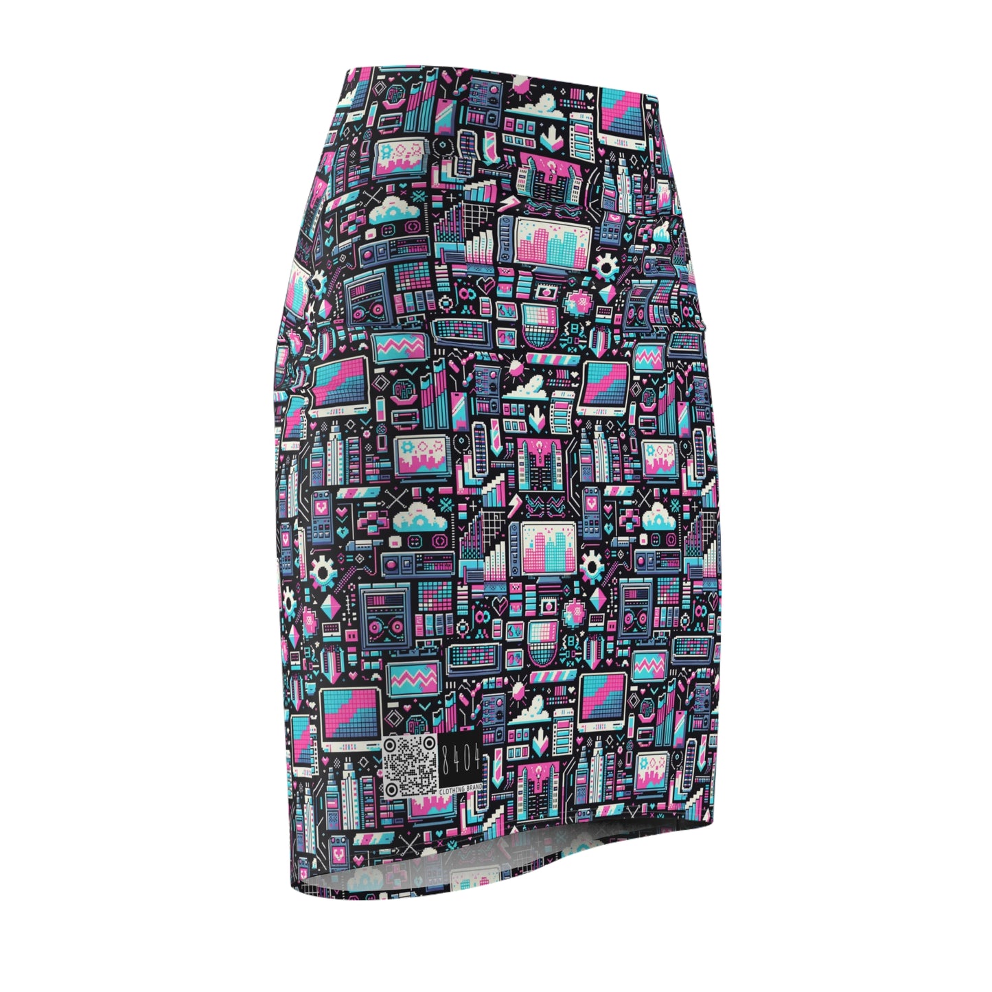 Digital Rebellion Youthful Streetwear with a Rebellious Digital Twist Women's Pencil Skirt - 8404 Design-71