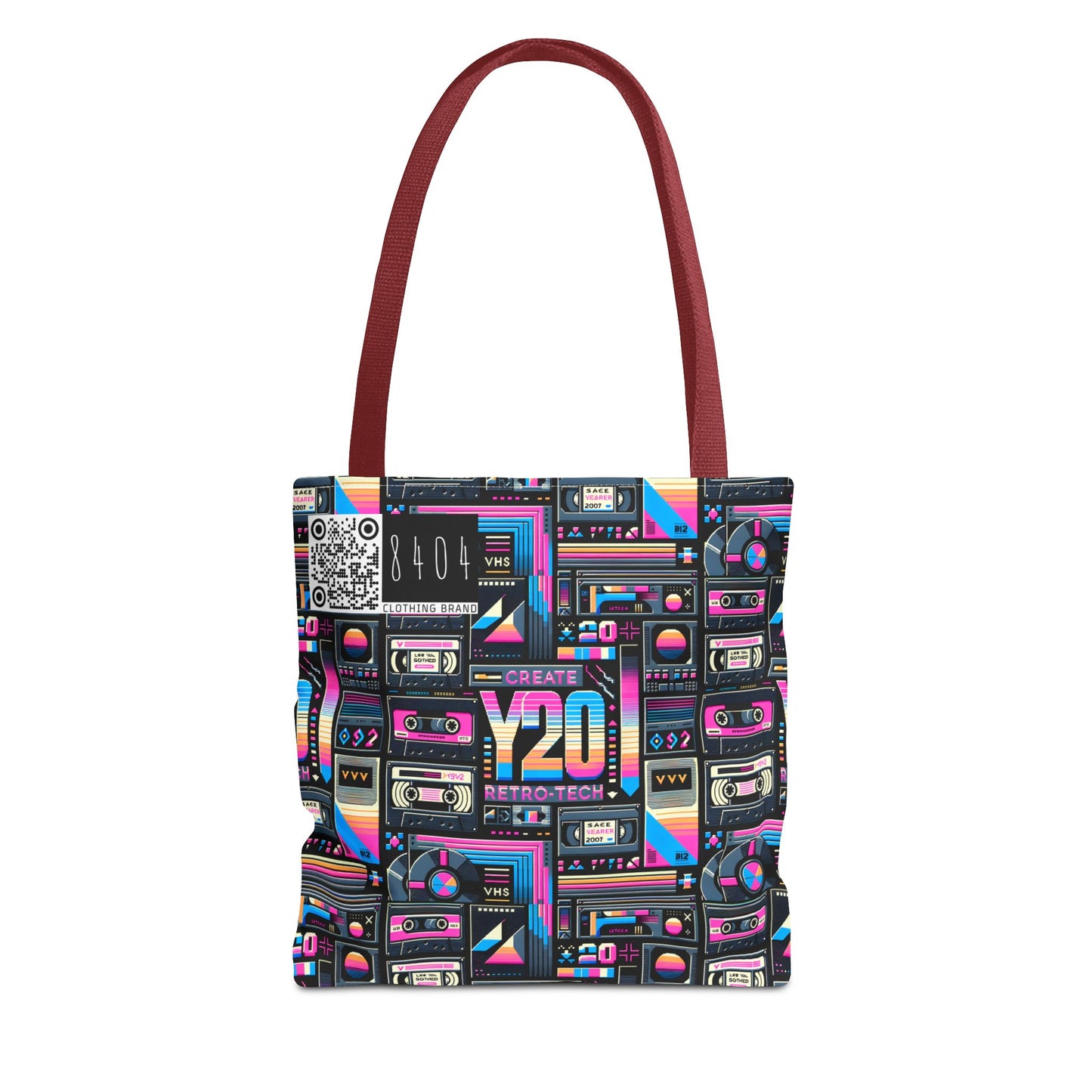Digital Nostalgia Tech-Inspired Retro Fusion Tote Bag - 8404 Design-65