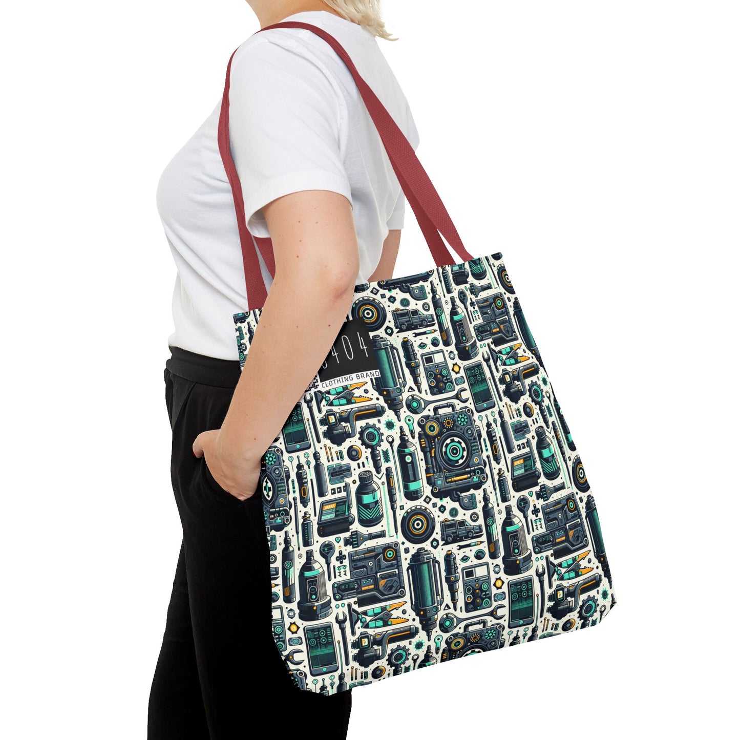 Tech Utility Fusion Modern Tech Streetwear Tote Bag - 8404 Design-53