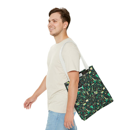 Digital Dystopia Tech Noir Tote Bag - 8404 Design-63