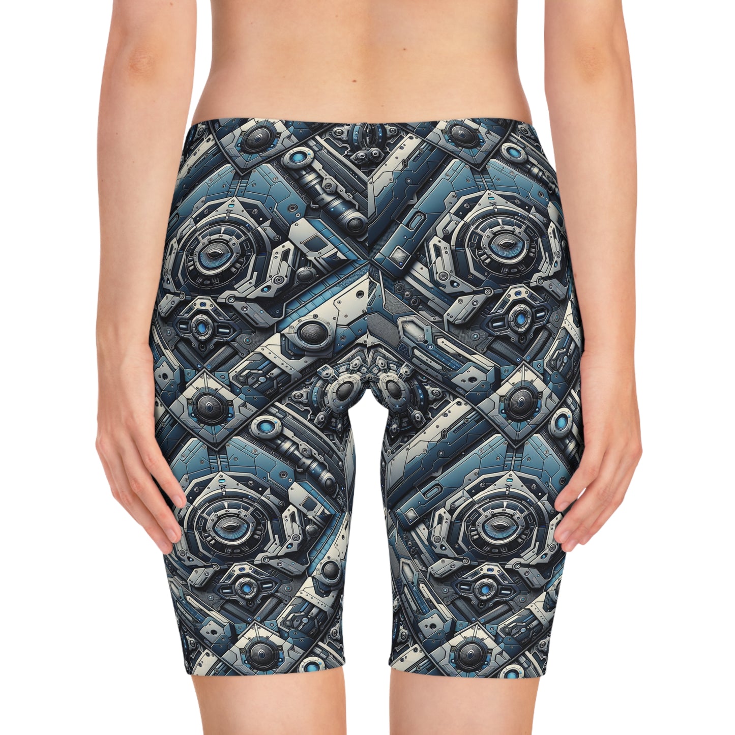 Tech Utility Fusion Tech-Forward Utility With a Futuristic Edge Women's Bike Shorts - 8404 Design-43
