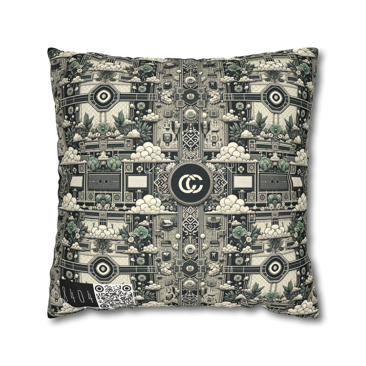 Cyber Garden Party Tech Garden Extravaganza Faux Suede Square Pillowcase - 8404 Design-54