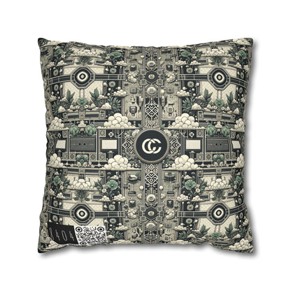 Cyber Garden Party Tech Garden Extravaganza Faux Suede Square Pillowcase - 8404 Design-54