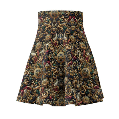 Digital Renaissance Luxurious Streetwear Inspired By Classical Art With a Modern Twist Women's Skater Skirt - 8404 Design-76