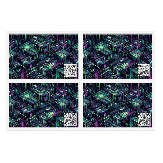 Tech Noir Aesthetics Tech-Forward Urban Dystopia Sticker Sheets - 8404 Design-43