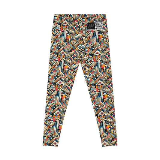 Abstract Graphic Art Modern Artistic Expression Stretch Leggings - 8404 Design-62