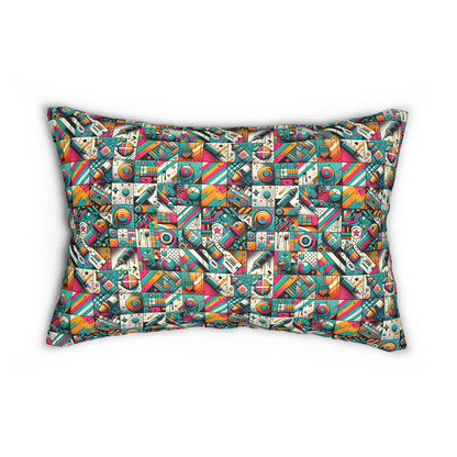 Graffiti Fusion Modern Street Art Fusion Spun Polyester Lumbar Pillow - 8404 Design-58 B