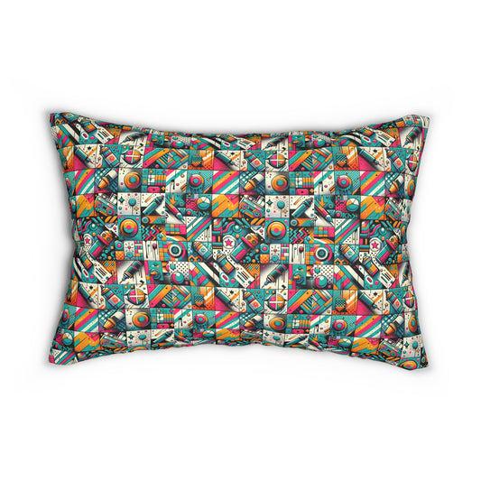 Graffiti Fusion Modern Street Art Fusion Spun Polyester Lumbar Pillow - 8404 Design-58 B