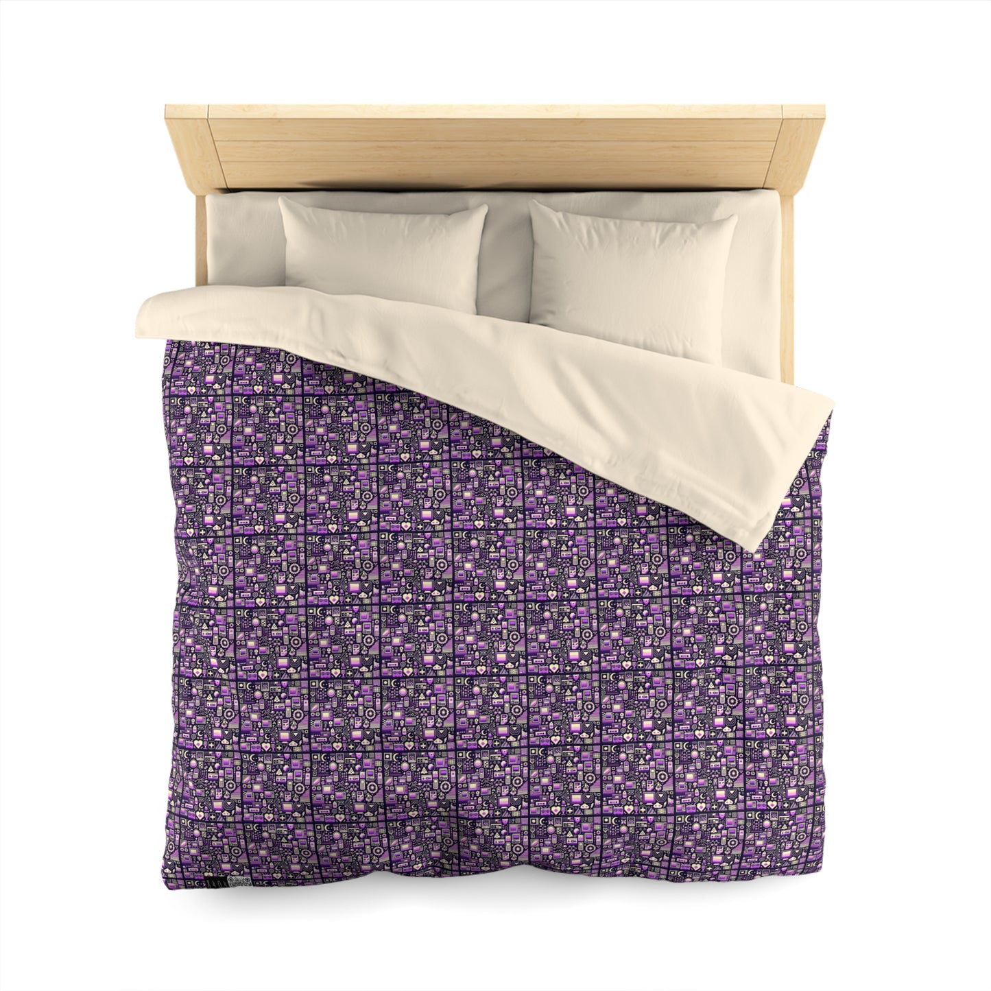 Digital Nostalgia Remix Modern Vintage Fusion Microfiber Duvet Cover - 8404 Design-54