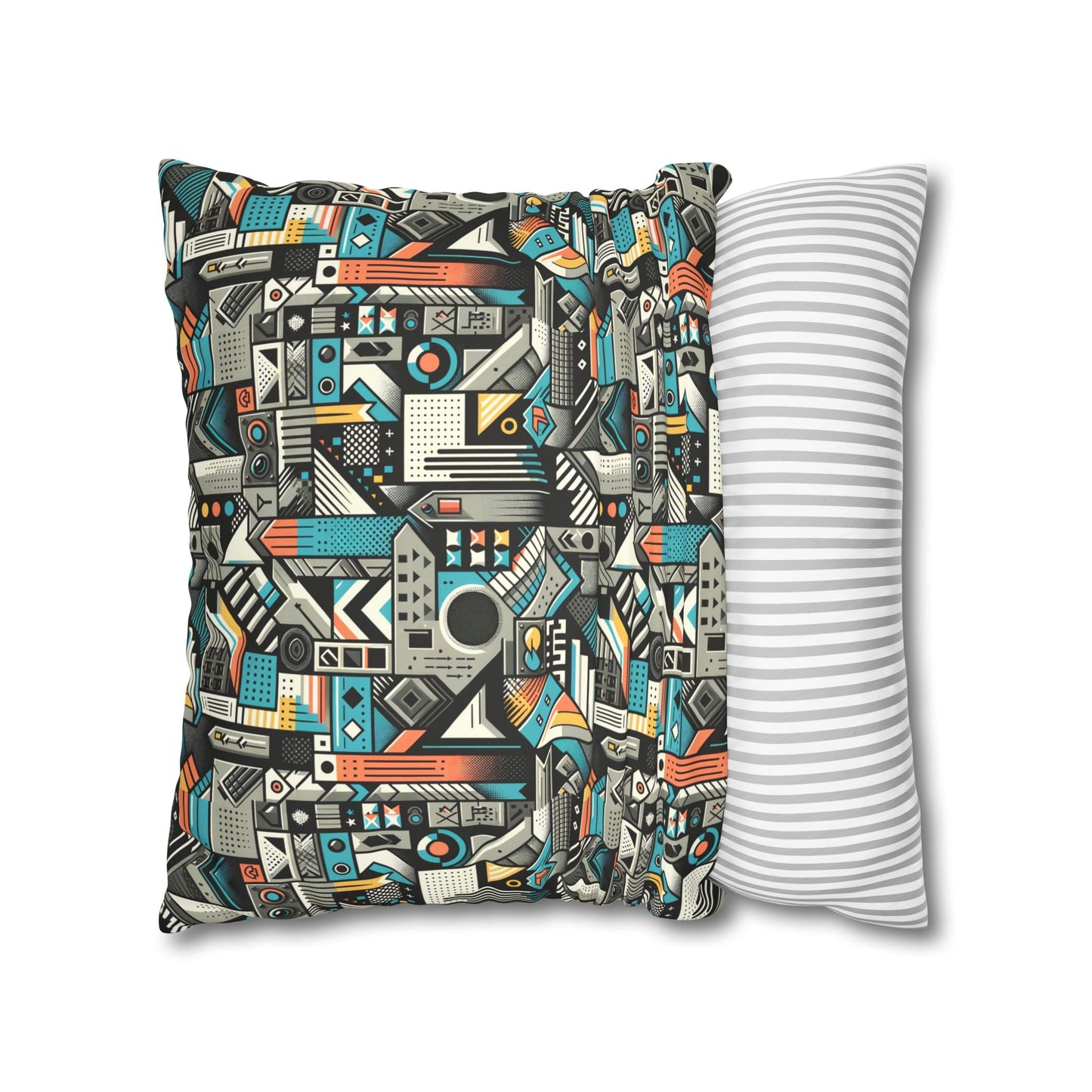 Digital Street Art Urban Street Style Faux Suede Square Pillowcase - 8404 Design-81