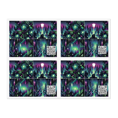 Tech Noir Aesthetics Tech-Forward Urban Dystopia Sticker Sheets - 8404 Design-54