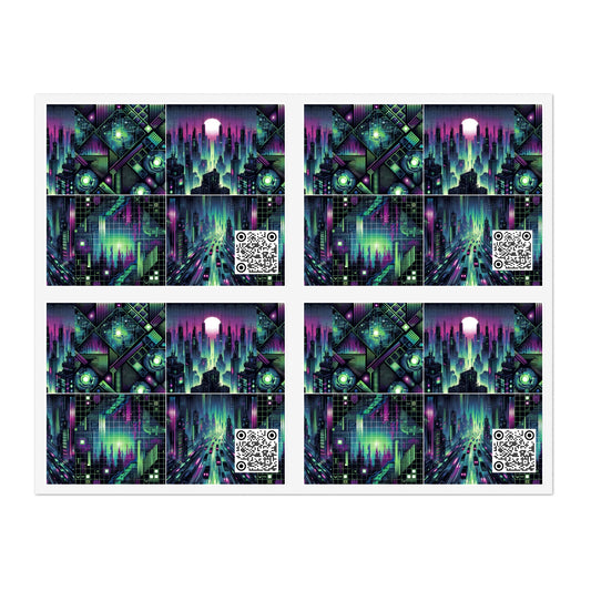 Tech Noir Aesthetics Tech-Forward Urban Dystopia Sticker Sheets - 8404 Design-54