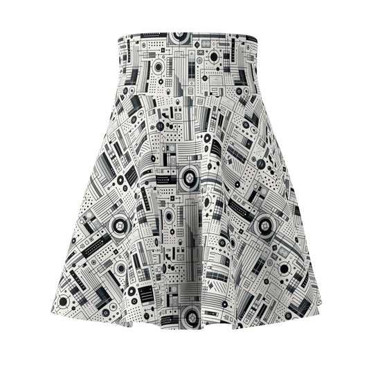 Digital Minimalism Minimalist Tech Women's Skater Skirt - 8404 Design-53