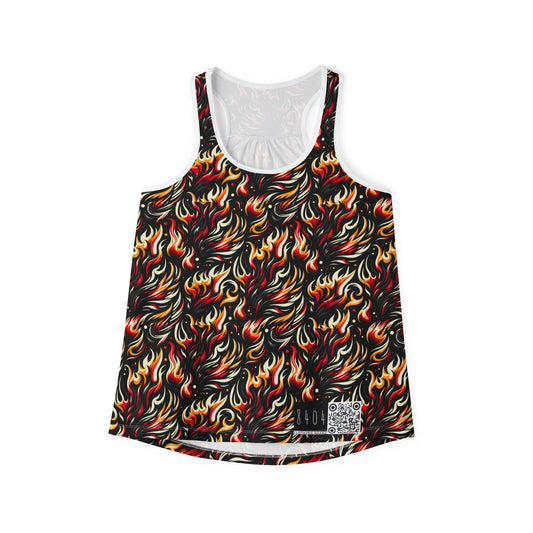 Fire & Flames Bold Streetwear Statement Women's Tank Top - 8404 Design-60