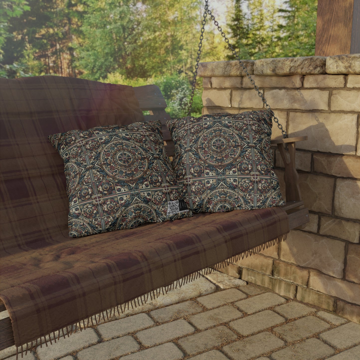 Urban Renaissance Historical Fusion With Street Edge Outdoor Pillow - 8404 Design-57