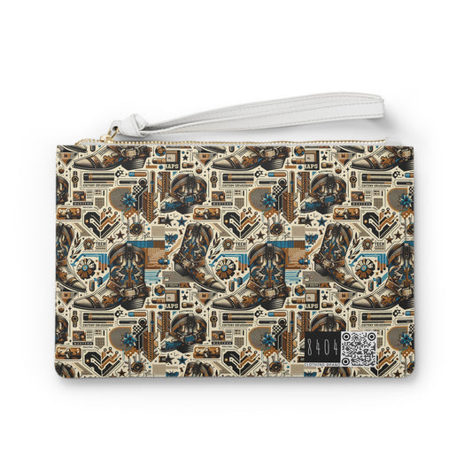 Digital Cowboy Chic Tech-Infused Western Fusion Clutch Bag - 8404 Design-45
