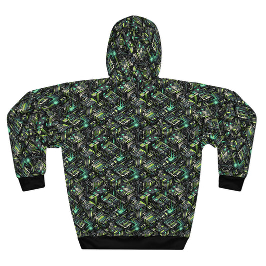 Tech-Infused Graphics Tech-Forward Streetwear Pullover Hoodie - 8404 Design-47