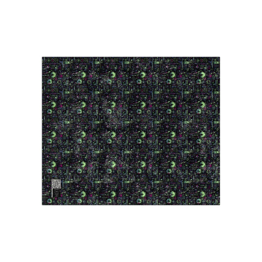 Tech Noir Futuristic Cyberpunk Crushed Velvet Blanket - 8404 Design-63