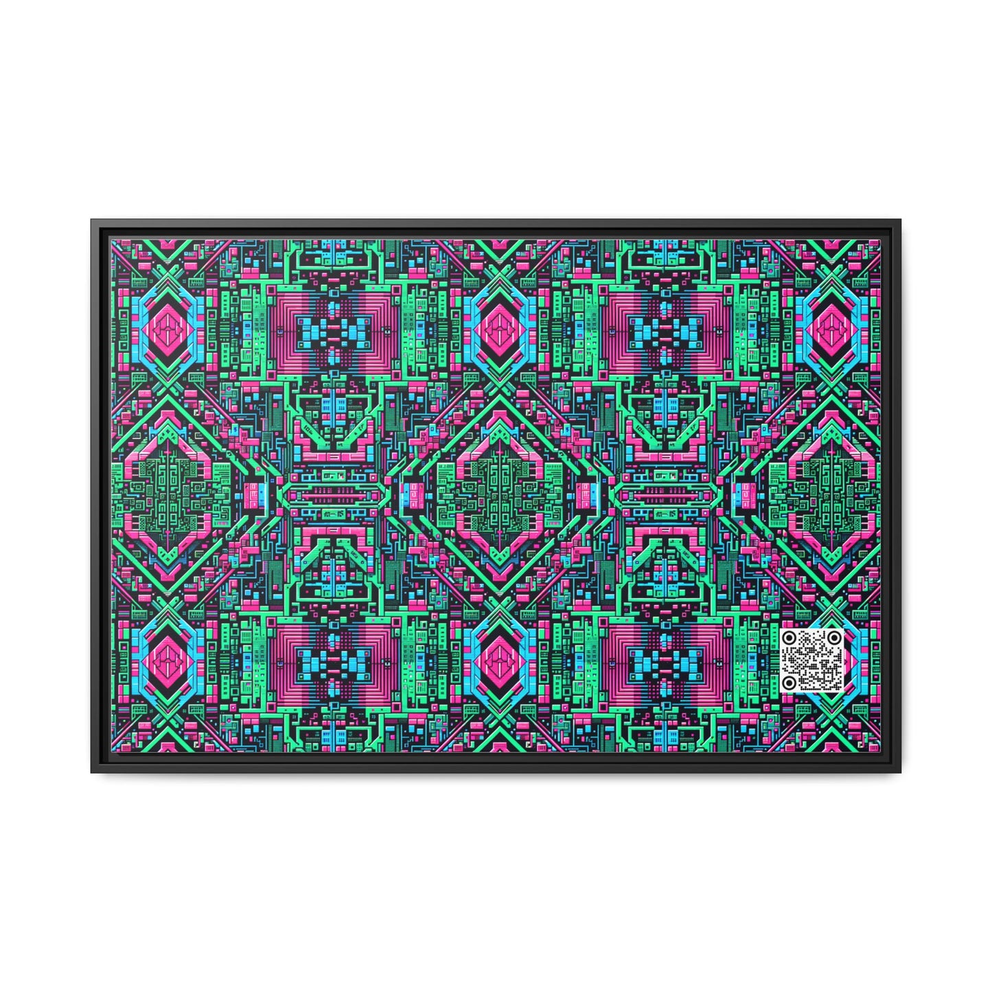 Digital Glitch Vibes Tech-Inspired Streetwear Matte Canvas, Framed (multi-Color) - 8404 Design-71 A