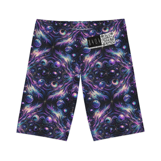 Galactic Hues Tech-Forward Cosmic Fusion Women's Bike Shorts - 8404 Design-41