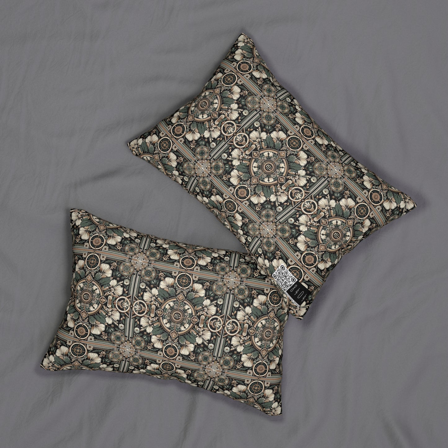 Cyber Garden Party Tech Garden Extravaganza Spun Polyester Lumbar Pillow - 8404 Design-66 B