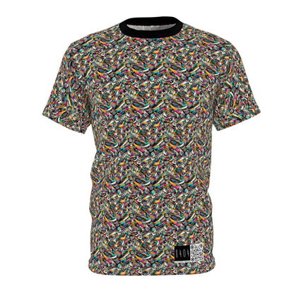Urban Graffiti Fusion Eclectic Street Art Meets Modern Tech Culture Unisex Cut & Sew Tee - 8404 Design-55