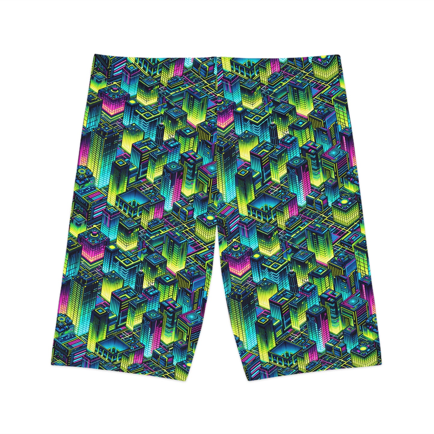 Tech-Infused Neon Tech-Forward Streetwear Women's Bike Shorts - 8404 Design-65