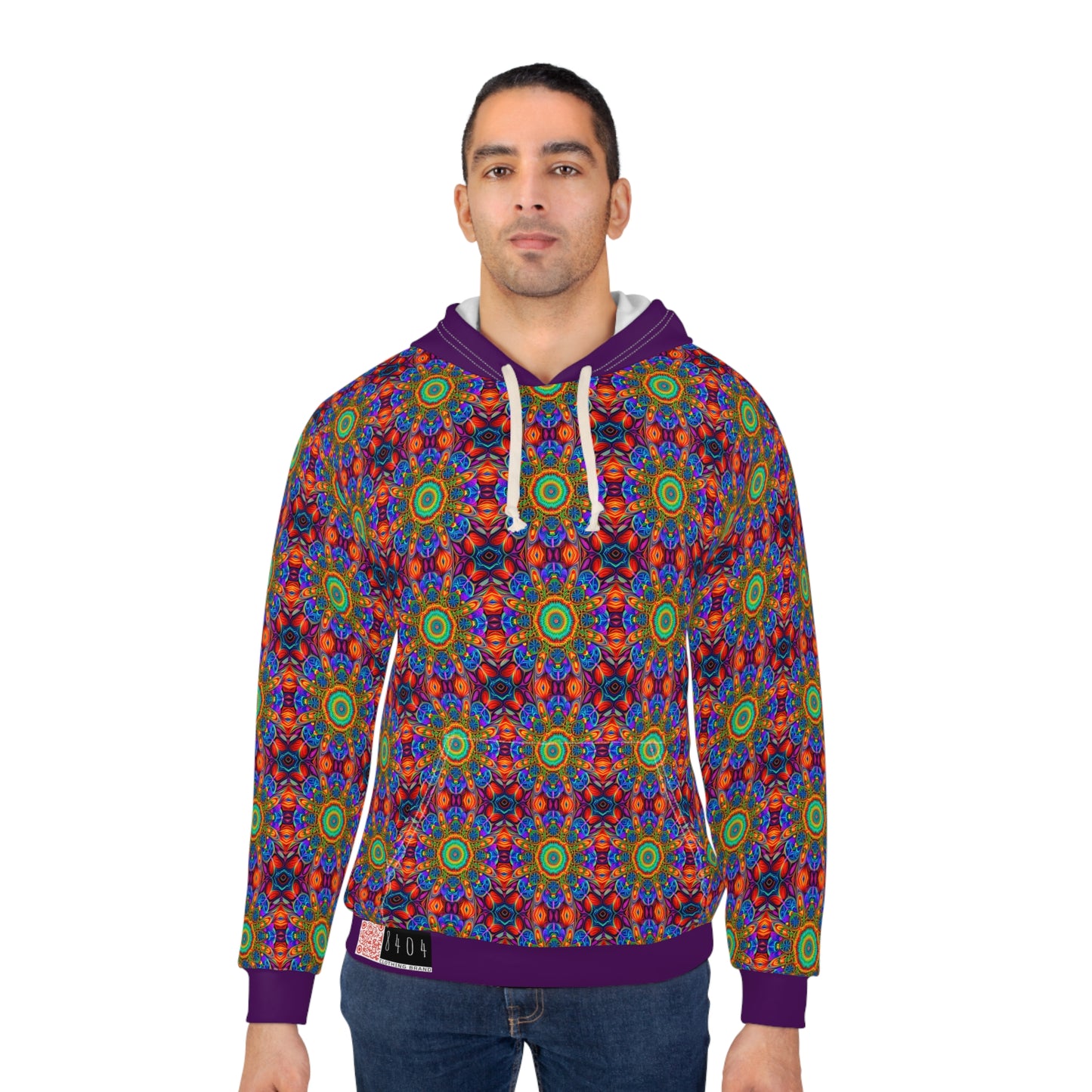 8404's Unisex Adult "Flowers of Acid in Purple" Fashion Pullover Hoodie